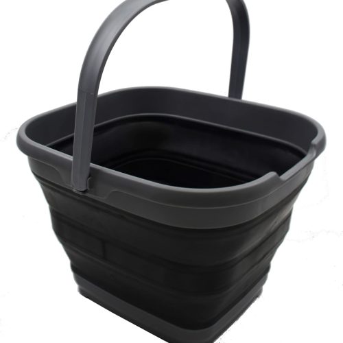 10L (2.6 Gal) Collapsible Rectangular Handy Bucket - Grey/Black
