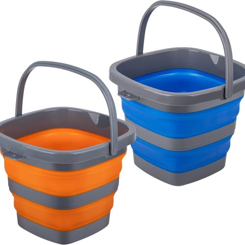 2-Pack Foldable Plastic Buckets - 1.32 Gal (5L) Each