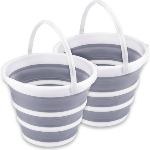 2-Pack Collapsible Buckets 10L (2.6 Gal) - Foldable Portable Bucket for Outdoor Use