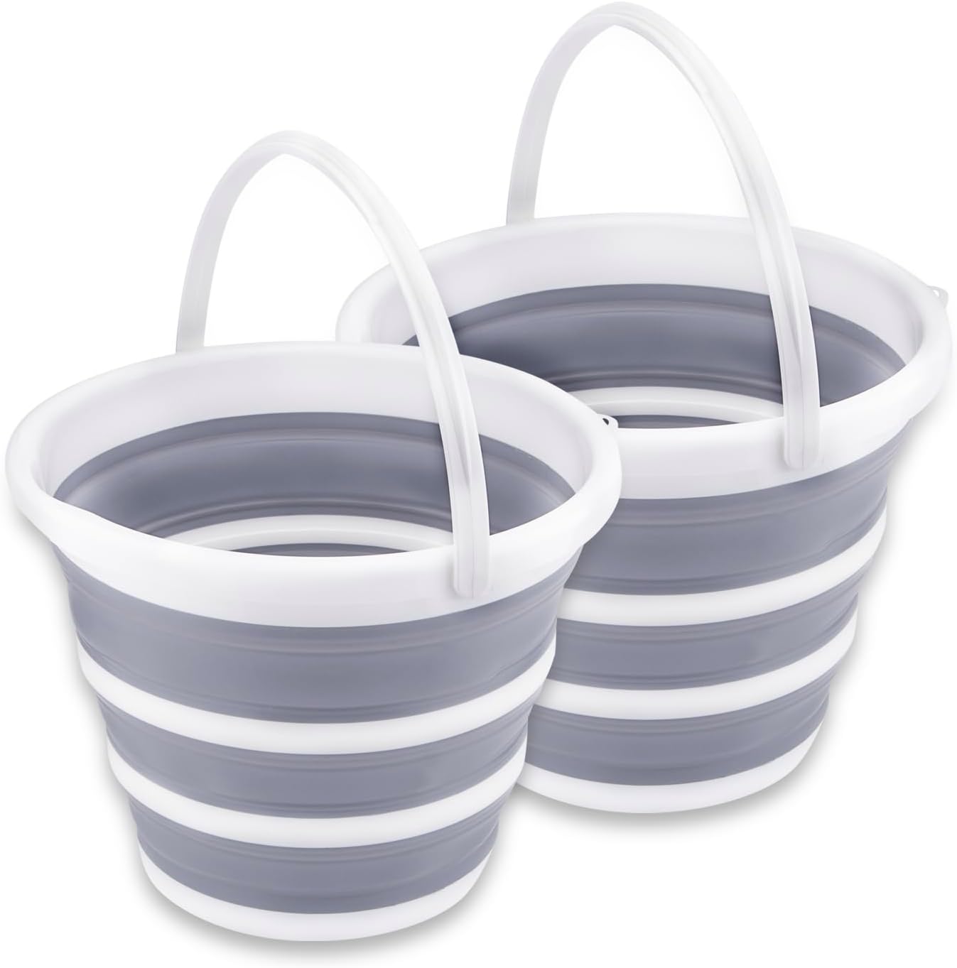 2-Pack Collapsible Buckets 10L (2.6 Gal) - Foldable Portable Bucket for Outdoor Use