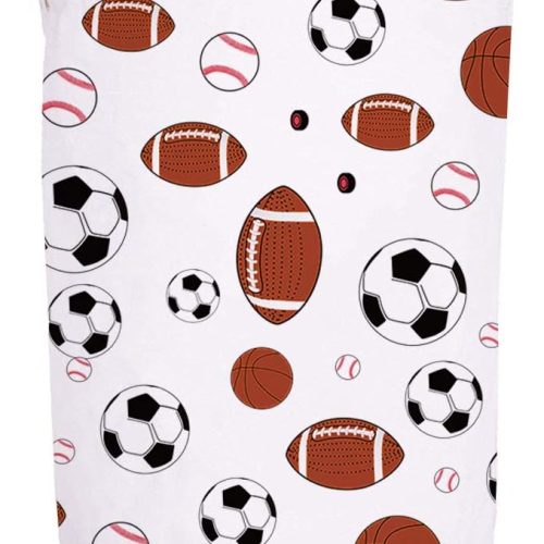19.7" Foldable Canvas Laundry Hamper with Handles - Sports Theme